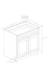 Base 36" - Slim White Shaker 36 Inch Base Cabinet - ZCBuildingSupply